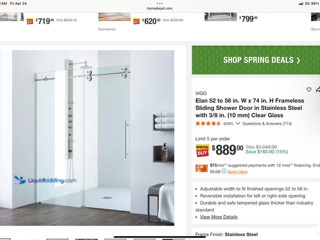LiquidBidding - Lot 49-1970121 - 1 New Vigo Shower door system New Vigo ...