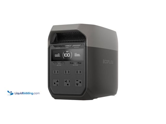 Lot 49-5538581 - EcoFlow
1800-Watt DELTA 3 Portable LFP Power Station, 1024Wh Battery Generator, Push-Button Start, ...