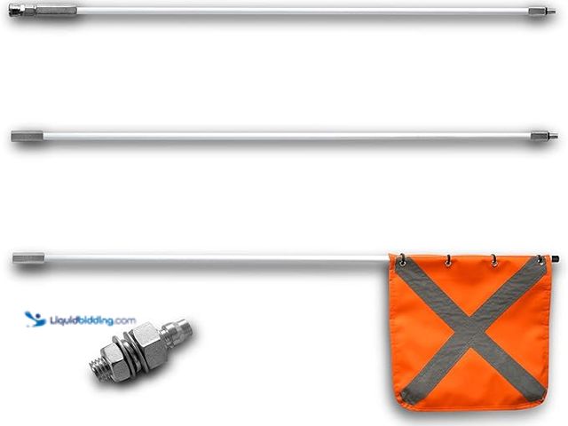 Lot 49-3465253 - RAYTEEN Safety Flag with Quicker Connector Base & 11.8" x11.8" Heavy Duty PVC Reflective Flag, Suit ...