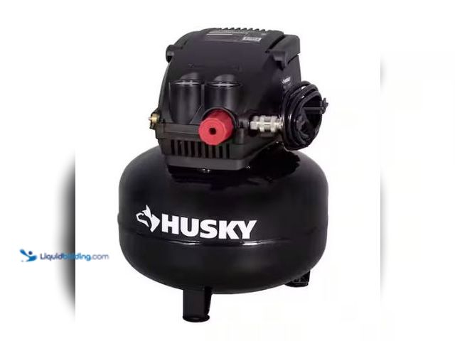 Lot 49-3473126 - Husky 3 Gal. 120 PSI Portable Electric Oil-Free Light Duty Pancake Air Compressor with Fold Down Han...