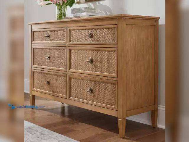 Lot 49-1594039 - Home Decorators Collection Marsden Patina Wood Finish 6-Drawer Cane Dresser (54 in W. X 36 in H.), M...