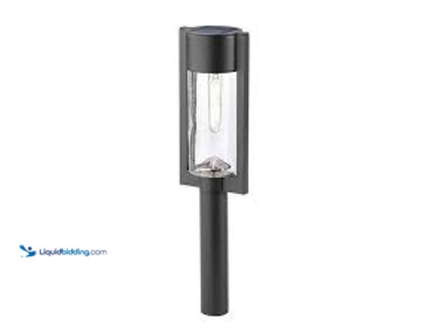 Lot 49-5415575 - Qty. 6. Hampton Bay Clermont Lumen Black LED Weather Resistant Outdoor Solar Path Light with Glass L...