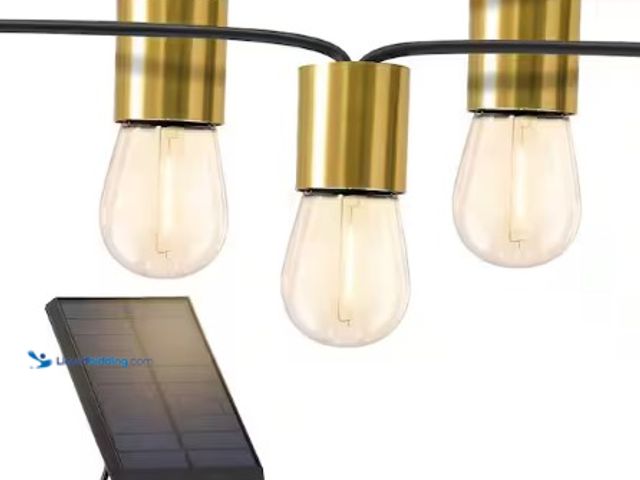 Lot 49-3612933 - Brightech Ambience Glow 12-Light 28 ft. Outdoor Solar Powered 1W 2700k Warm White LED S14 Bulb Strin...