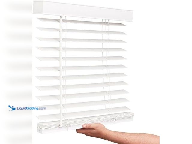 Lot 49-1543236 - LOTUS & WINDOWARE Cordless Faux Wood Blinds, 36" Wide x 72" Long, Smooth, Snow White, 2 Inch Horizon...