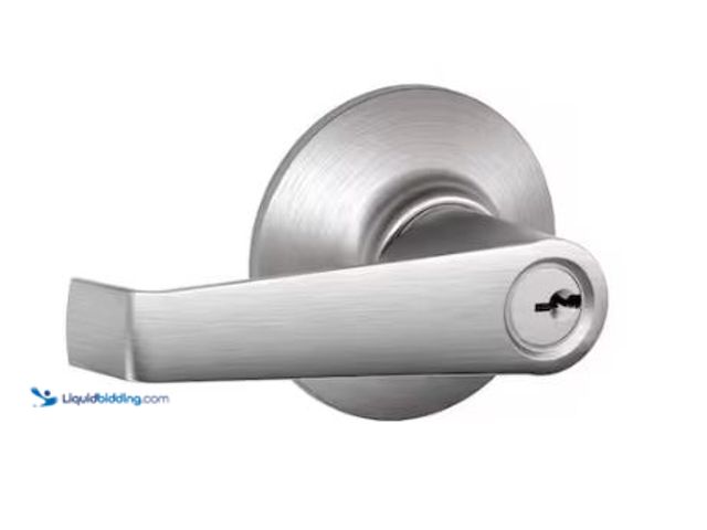 Lot 49-1569186 - Lot of (2) Schlage Elan Satin Chrome Light Commercial Keyed Entry Door handle, Model # F51CS V ELA 6...