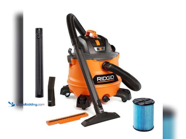 Lot 49-2004243 - RIDGID 14 Gal. 6.0 Peak HP NXT Shop Vacuum HD1400 Wet Dry Vac with Fine Dust Filter, Wands, Hose, Ac...