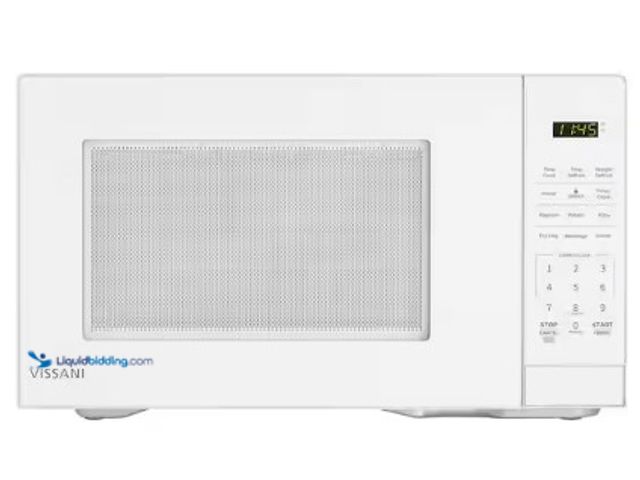 Lot 49-3615792 - Vissani 1.1 cu. ft. 1000-Watt Countertop Microwave in White, Model # EM0P042KVWCL, Used, No attachme...
