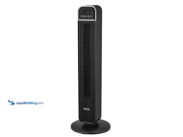 Lot 49-2022468 - Hampton Bay 36 in. 4-Speed Oscillating Tower Fan in Black with Remote Control and Easy Carry Handle,...