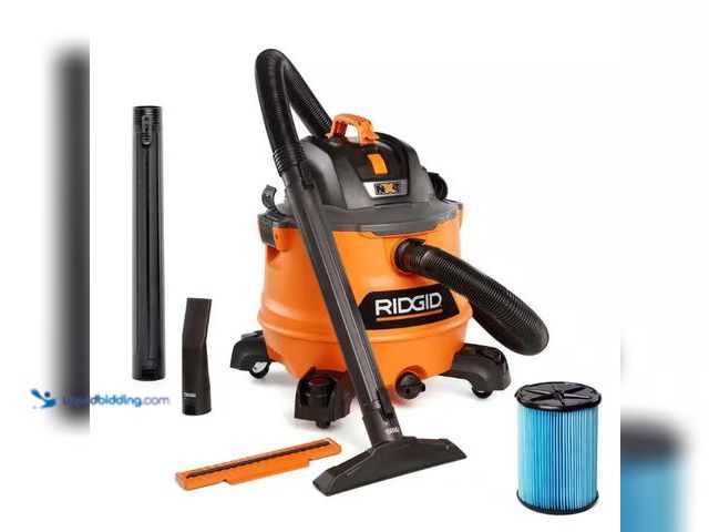 Lot 49-5552084 - RIDGID
14 Gal. 6.0 Peak HP NXT Shop Vacuum Wet Dry Vac with Fine Dust Filter, Locking Hose, Wands a...