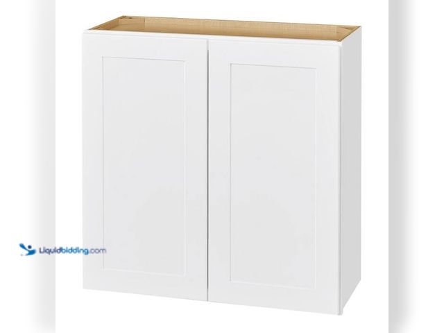 Lot 49-2004283 - Hampton Bay Avondale 36 in. W x 12 in. D x 30 in. H Ready to Assemble Plywood Shaker Wall Kitchen Ca...