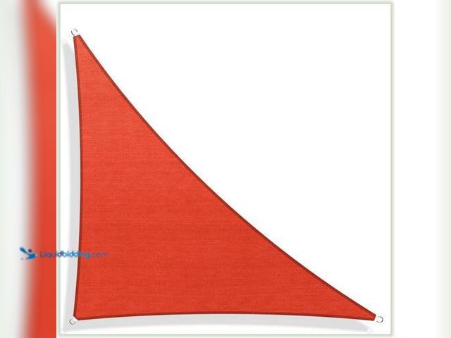 Lot 49-3616520 - COLOURTREE 10 ft. x 10 ft. x 14 ft. 190 GSM Red Right Triangle Sun Shade Sail Screen Canopy, Outdoor...