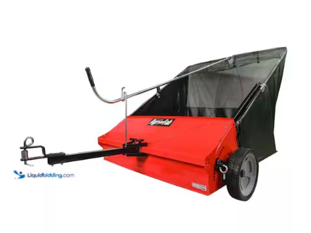 Lot 49-1636808 - Agrifab 44 in. 28 cu. ft. Tow-Behind Lawn Sweeper Model # 45-0492, Unused, Box Damaged From Shipping...