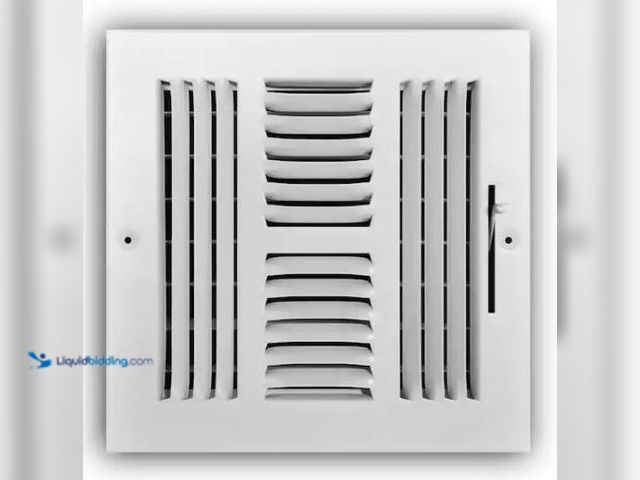 Lot 49-1549503 - (5x) Everbilt 8 in. x 8 in. 4-Way Steel Wall/Ceiling Register in White, Model # E104M08X08, Unused, ...