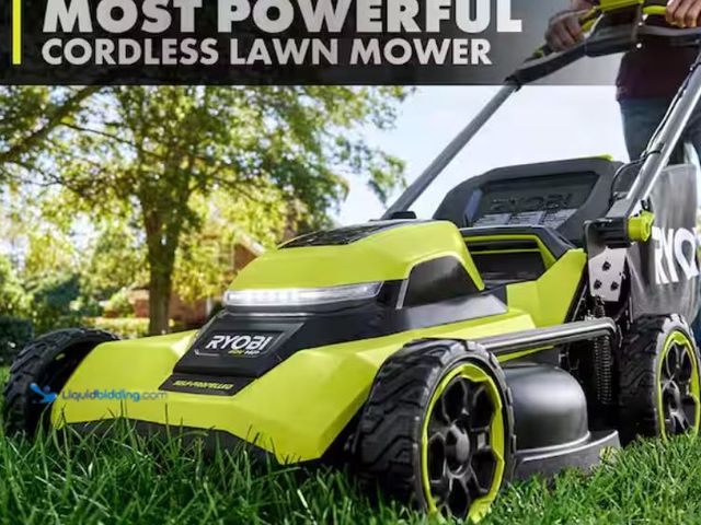 Lot 49-1631057 - RYOBI 40V HP Brushless 21 in. Cordless Battery Walk Behind Self-Propelled Lawn Mower with bag, Model...