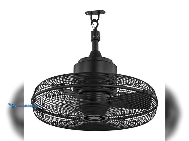 Lot 49-5406871 - Hampton Bay Conyer 18 in. Indoor/Wet Outdoor 3-Speed Anywhere Fan Matte Black with Convenient Hangin...