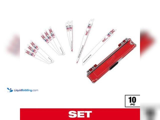 Lot 49-5544431 - Milwaukee SAWZALL Wood and Metal Cutting Bi-Metal Reciprocating Saw Blade Set (10-Piece). Model # 49...