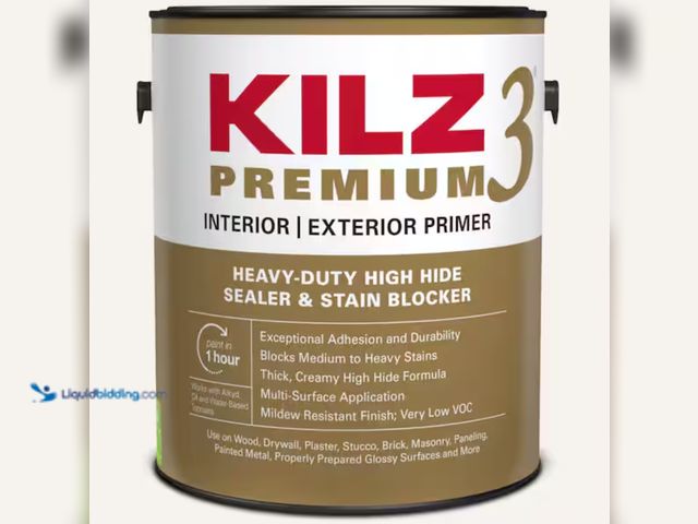 Lot 49-2000243 - KILZ PREMIUM 1 Gal. White Interior/Exterior Primer, Heavy-Duty High Hide Sealer, and Stain Blocker, ...
