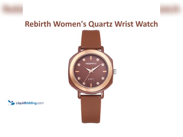 Lot 49-5434093 - Rebirth Women's Quartz Wrist Watch Brown with Rose Gold - NEW - With a scratch-resistant body and so...