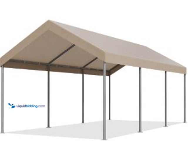Lot 49-5436475 - Walsunny Carport 10 x 20 ft Heavy Duty Carport Car Canopy with Powder-Coated Steel Frame, Portable G...