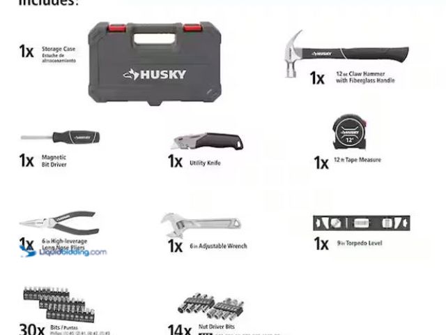 Lot 49-1631932 - Husky 52-Piece Homeowner's Tool Kit, Model # 91632, New.  Ref#BIN0730