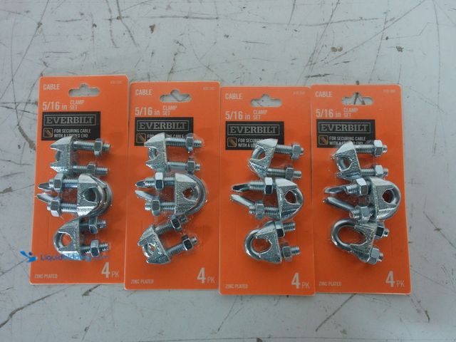 Lot 49-3616712 - (4-Pack) Everbilt 5/16 in. Clamp Set - Unused SKU # 635592  Ref#BIN0716