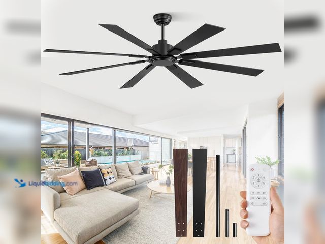 Lot 49-5413432 - ZMISHIBO 72 Inch Ceiling Fan No Light with Remote Control, 8 Blades Quiet DC Reversible Motor, 6-Spe...