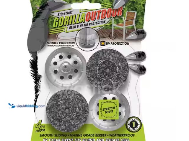 Lot 49-3471629 - (4) Gorilla Floor Protection Gorilla Outdoor Clear Sleeve Berber Pads 1.5 in. Model # H5006, Unused,...