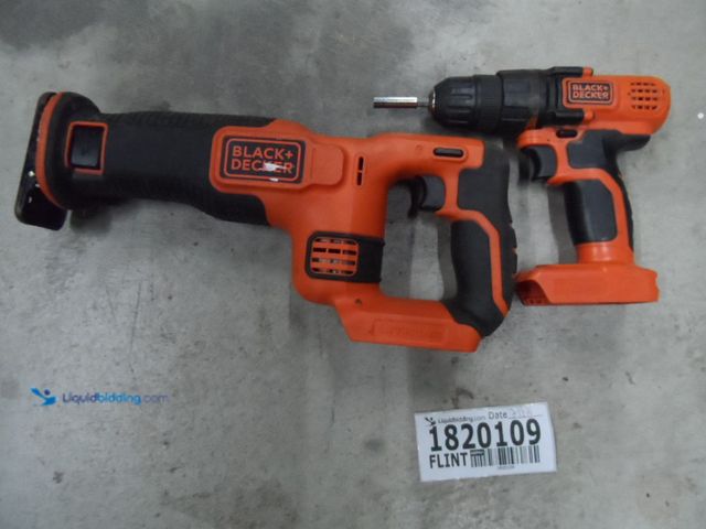 Lot 49-1820109 - 2 Black And Decker BDCR20, LDX120 Battery Powered Sawzall And Drill Black And Decker 18 Volt Sawzall...
