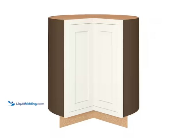Lot 49-1571322 - Hampton Bay Westfield Feather White Shaker Stock Lazy Suzan Corner Base Kitchen Cabinet (36 in. W x ...