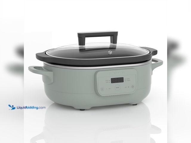 Lot 49-5437242 - 6 Quart Programmable Slow Cooker Removable Healthy Nonstick Pot - Small Kitchen Appliance for Family...