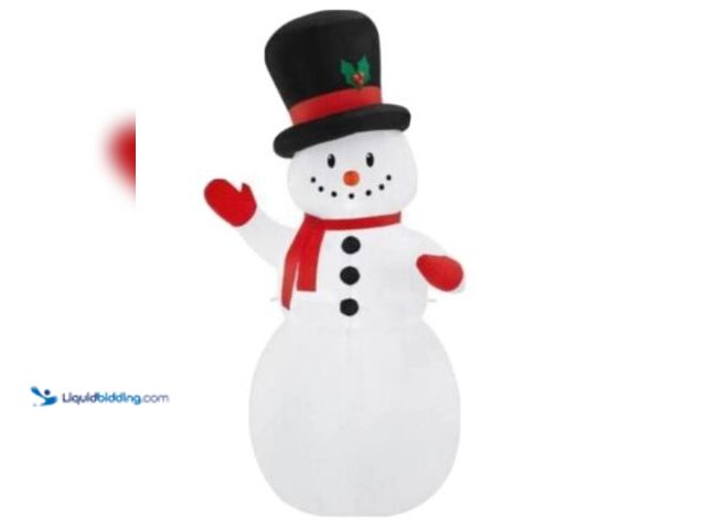 Lot 49-1546914 - Home Accents Holiday 9ft Giant-Sezed LED Snowman, Indoor/Outdoor, Airblown Inflatable, Self-Inflatin...