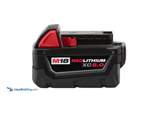 Lot 49-1575806 - Milwaukee M18 18-Volt 5.0 Ah Lithium-Ion XC Extended Capacity Battery Pack, Model # 48-11-1850, Unus...