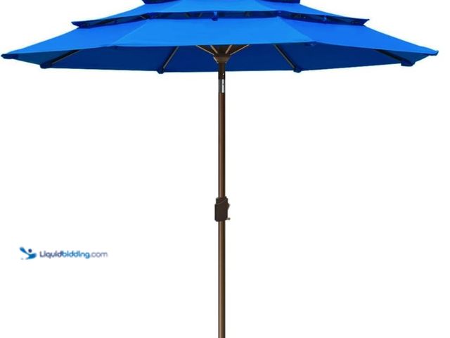 Lot 49-1516444 - EliteShade USA 10-Year-Non-Fading 9Ft 3 Tiers Market Umbrella Patio Umbrella Outdoor Table Umbrella ...