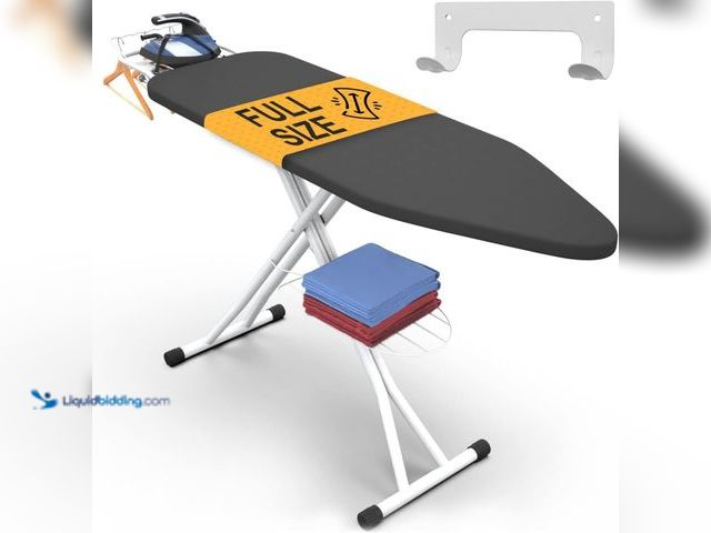 Lot 49-3536410 - Xabitat Full Size Ironing Board 47" x 13", grey/white. Unused