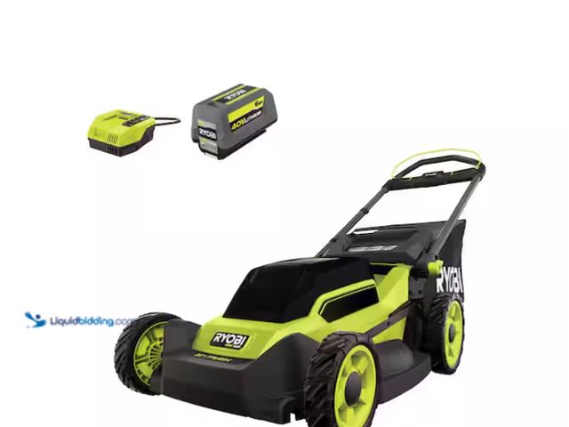 Lot 49-1537602 - RYOBI 40V HP Brushless 20 in. Cordless Battery Walk Behind Push Lawn Mower with 6.0 Ah Battery and C...