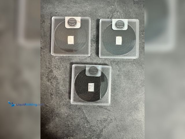 Lot 49-910410 - Lot of (3) Valcambi - Pure 99.9% Silver Bars. 3- 1 Gram .999 Fine Silver bars manufactured in Switze...