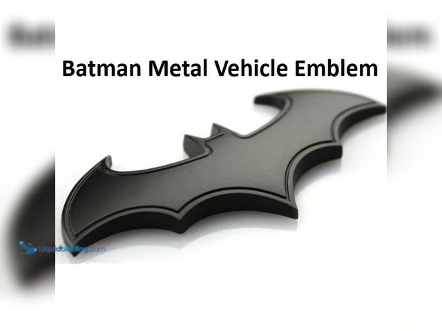 Lot 49-3471078 - Batman Metal Vehicle Emblem 3.15"W x 0.95"T Black - NEW - Made of high-grade aluminum.  It is waterp...