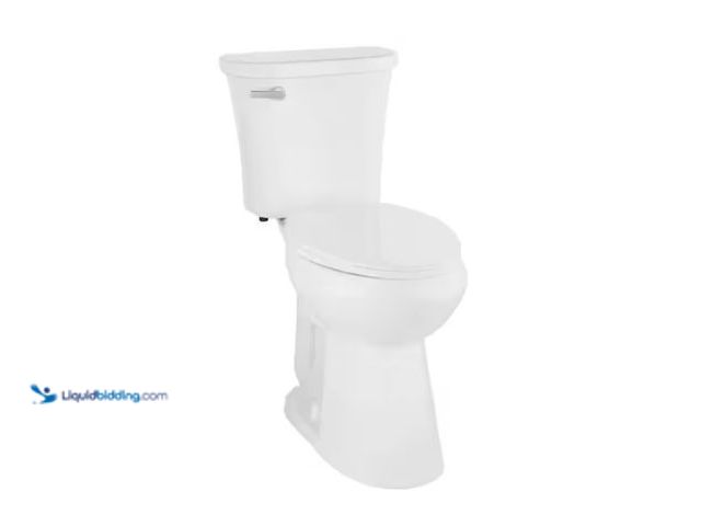 Lot 49-1570374 - Glacier Bay Power Flush 2-Piece 1.28 GPF Single Flush Extra Tall Elongated Toilet in White with Slow...