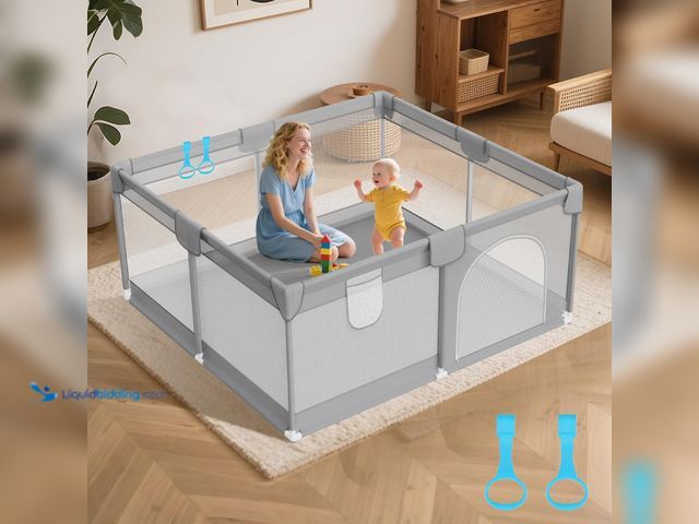 Lot 49-5406880 - Baby Playpen 50"x50" - Playpen for Babies and Toddlers with 2 Handles - Baby Fence Play Area Safety ...