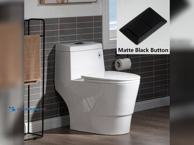 Lot 49-5425963 - WOODBRIDGE Everette 1-Piece 1.28GPF Dual Flush Elongated Toilet in White with Map Flush 1000 g. [Mod...