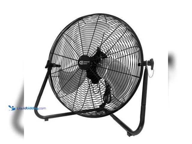 Lot 49-3563870 - Commercial Electric 20 in. 3-Speed High Velocity Floor Fan. Model # SFC1-500B. Used, missing one rod...