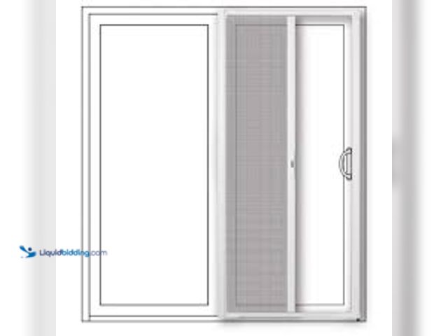Lot 49-5475720 - Andersen LuminAire for Sliding Patio Doors 72 in. x 80 in. Universal White Aluminum Gliding Retracta...