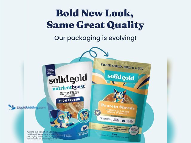 Lot 49-5549707 - QTY 24 - 3oz pouches - Solid Gold Protein Shreds Dog Food Topper for Dry Food- High Protein Meal Top...