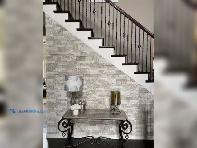 Lot 49-5441030 - Approx 8 sq ft. AIRSTONE Birch Bluff White Cement Standard Primary Wall Tiles. Model # BBPSO. Slight...