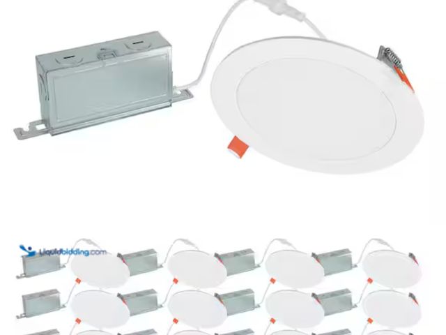 Lot 49-2000195 - (12-Pack) HALO HLBSL 6 in. Adjustable CCT Canless Integrated LED Recessed Light, 900 Lumens, 5CCT, W...