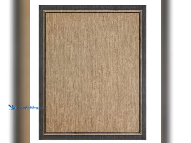 Lot 49-1631191 - Hampton Bay Terrace Black 5 ft. x 7 ft. Border Indoor/Outdoor Area Rug, Model # 3124355, Unused.  Re...