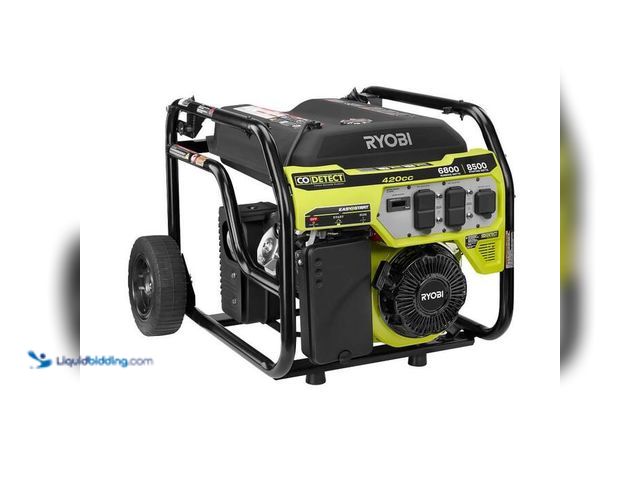 Lot 49-2004241 - RYOBI 6800-Watt Recoil Start UL Gasoline Powered Portable Generator with CO Detect Shutdown Sensor, ...