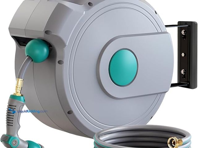 Lot 49-1588181 - 100 ft x 1/2" Retractable Garden Hose Reel | All-weather Water Hose Reel Wall Mounted | Any Length L...