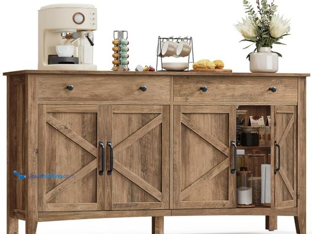 Lot 49-5460319 - VASAGLE LIRY Collection - Buffet Cabinet, Coffee Bar Cabinet with 2 Drawers, Adjustable Shelves, Sid...