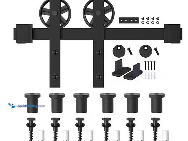 Lot 49-3639366 - WINSOON 8-Ft (96 Inch) Sliding Barn Door Track and Hardware Kit for Single Door with Non-Routed Floo...